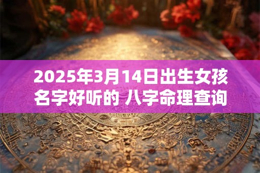 2025年3月14日出生女孩名字好听的 八字命理查询