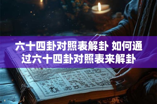 六十四卦对照表解卦 如何通过六十四卦对照表来解卦