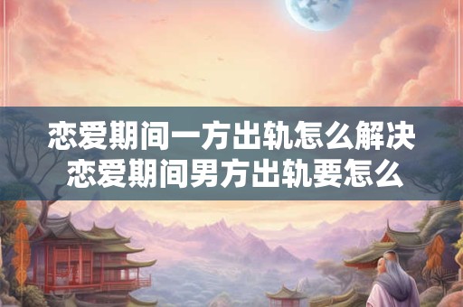 恋爱期间一方出轨怎么解决 恋爱期间男方出轨要怎么处理 恋爱期间一方出轨怎么解决 恋爱期间男方出轨要怎么处理