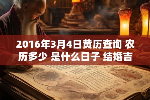 2016年3月4日黄历查询 农历多少 是什么日子 结婚吉时