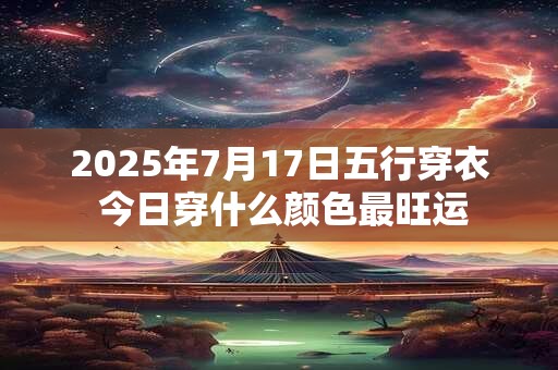 2025年7月17日五行穿衣 今日穿什么颜色最旺运