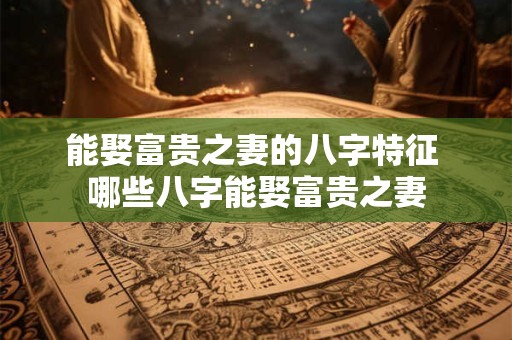 能娶富贵之妻的八字特征 哪些八字能娶富贵之妻