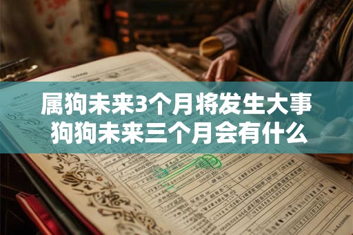 属狗未来3个月将发生大事 狗狗未来三个月会有什么大的变化