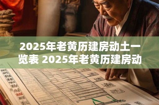 2025年老黄历建房动土一览表 2025年老黄历建房动土日子是什么