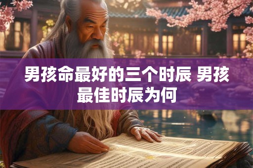 男孩命最好的三个时辰 男孩最佳时辰为何
