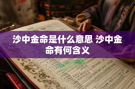 沙中金命是什么意思 沙中金命有何含义