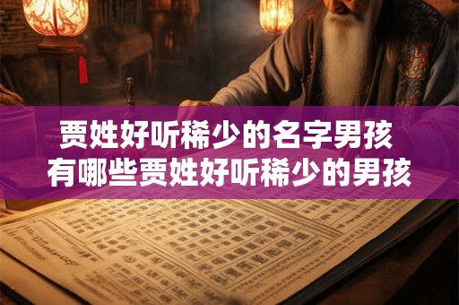 贾姓好听稀少的名字男孩 有哪些贾姓好听稀少的男孩名字