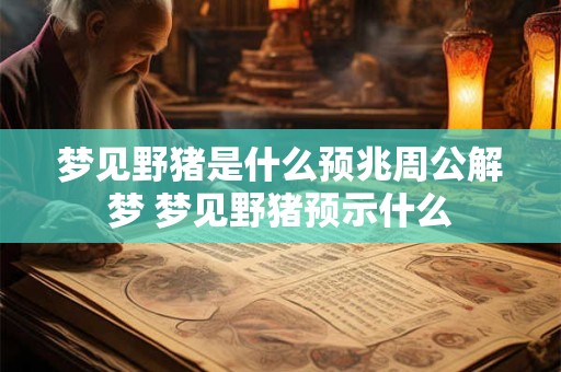 梦见野猪是什么预兆周公解梦 梦见野猪预示什么