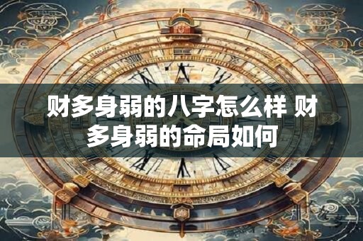财多身弱的八字怎么样 财多身弱的命局如何