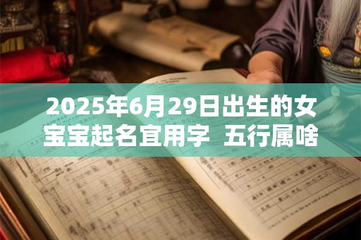 2025年6月29日出生的女宝宝起名宜用字  五行属啥