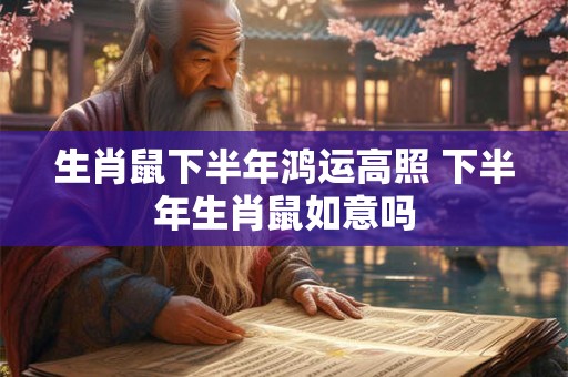 生肖鼠下半年鸿运高照 下半年生肖鼠如意吗