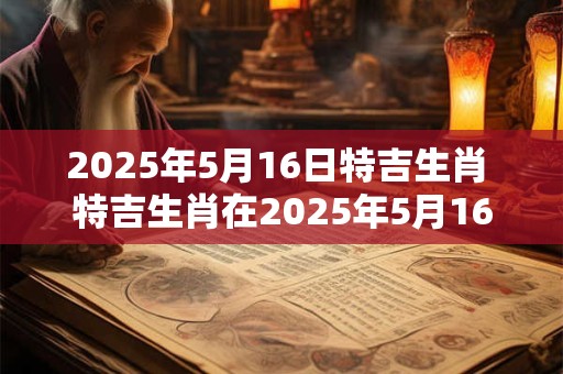 2025年5月16日特吉生肖 特吉生肖在2025年5月16日是什么