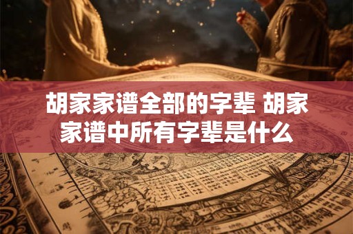 胡家家谱全部的字辈 胡家家谱中所有字辈是什么