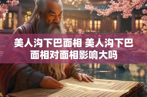 美人沟下巴面相 美人沟下巴面相对面相影响大吗