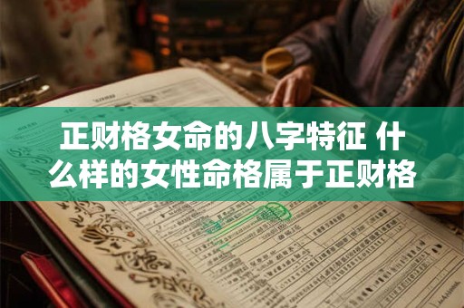 正财格女命的八字特征 什么样的女性命格属于正财格