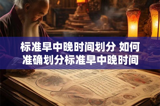标准早中晚时间划分 如何准确划分标准早中晚时间