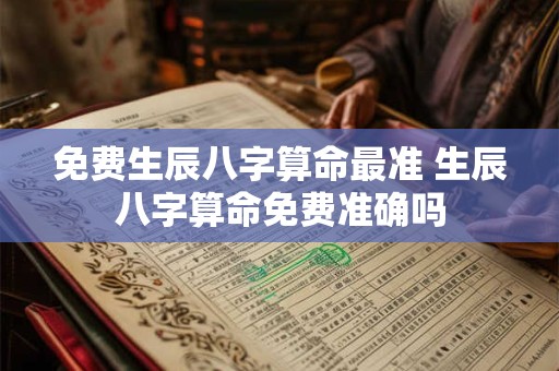 免费生辰八字算命最准 生辰八字算命免费准确吗
