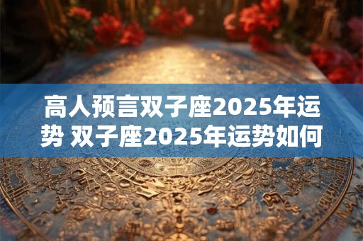 高人预言双子座2025年运势 双子座2025年运势如何