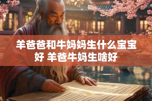 羊爸爸和牛妈妈生什么宝宝好 羊爸牛妈生啥好