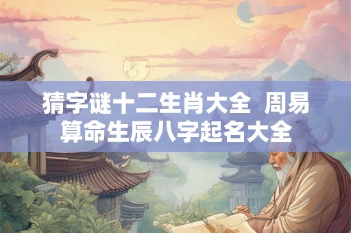 猜字谜十二生肖大全  周易算命生辰八字起名大全