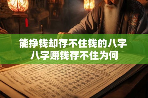 能挣钱却存不住钱的八字 八字赚钱存不住为何