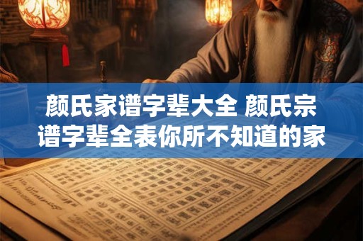 颜氏家谱字辈大全 颜氏宗谱字辈全表你所不知道的家谱传统