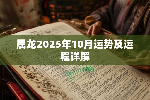 属龙2025年10月运势及运程详解