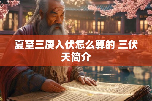 夏至三庚入伏怎么算的 三伏天简介