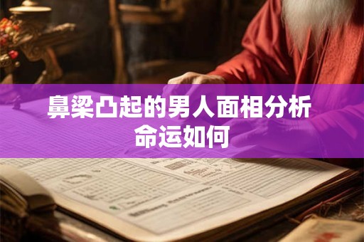 鼻梁凸起的男人面相分析 命运如何