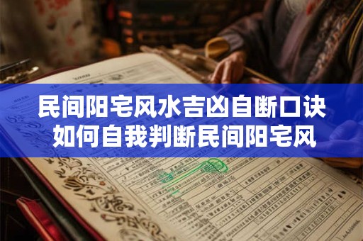 民间阳宅风水吉凶自断口诀 如何自我判断民间阳宅风水吉凶