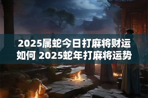 2025属蛇今日打麻将财运如何 2025蛇年打麻将运势