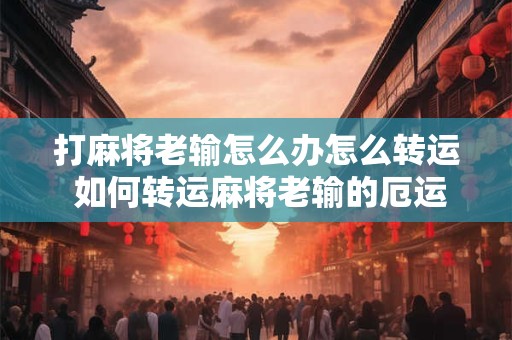 打麻将老输怎么办怎么转运 如何转运麻将老输的厄运