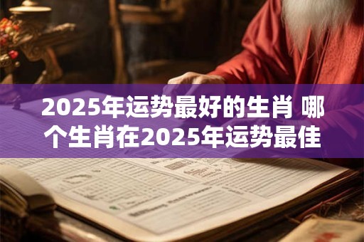 2025年运势最好的生肖 哪个生肖在2025年运势最佳