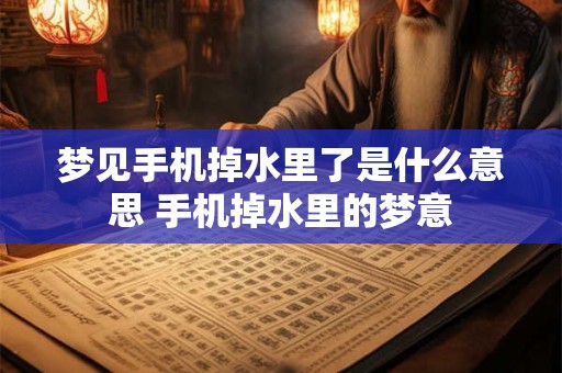 梦见手机掉水里了是什么意思 手机掉水里的梦意