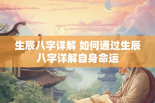 生辰八字详解 如何通过生辰八字详解自身命运