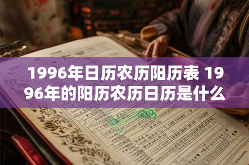 1996年日历农历阳历表 1996年的阳历农历日历是什么