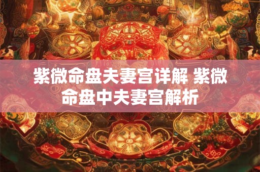 紫微命盘夫妻宫详解 紫微命盘中夫妻宫解析