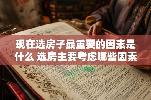 现在选房子最重要的因素是什么 选房主要考虑哪些因素
