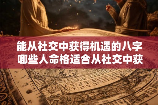 能从社交中获得机遇的八字 哪些人命格适合从社交中获得机遇