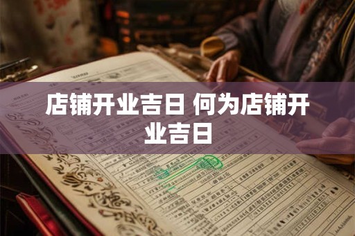 店铺开业吉日 何为店铺开业吉日