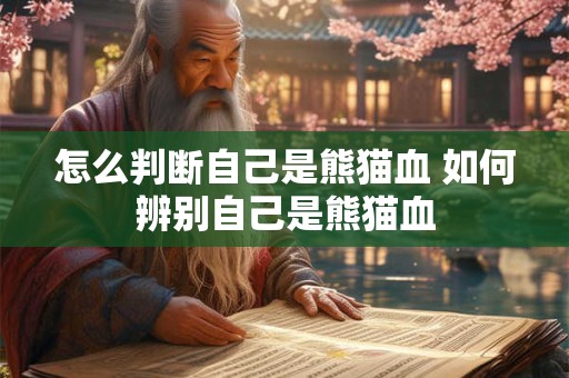 怎么判断自己是熊猫血 如何辨别自己是熊猫血