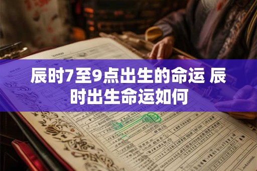 辰时7至9点出生的命运 辰时出生命运如何