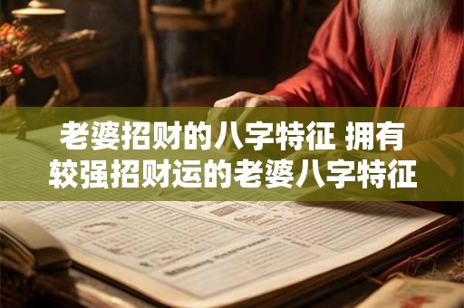 老婆招财的八字特征 拥有较强招财运的老婆八字特征是什么