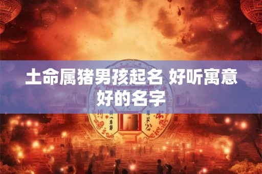 土命属猪男孩起名 好听寓意好的名字