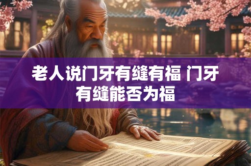 老人说门牙有缝有福 门牙有缝能否为福