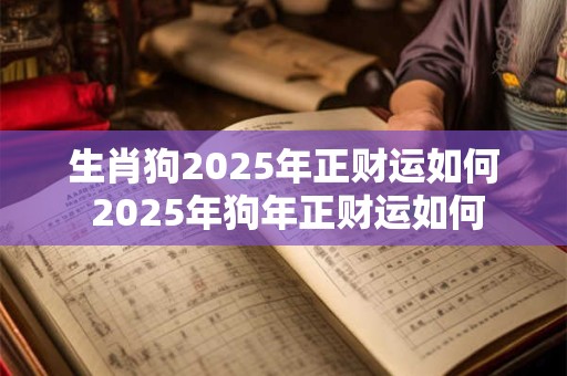 生肖狗2025年正财运如何 2025年狗年正财运如何
