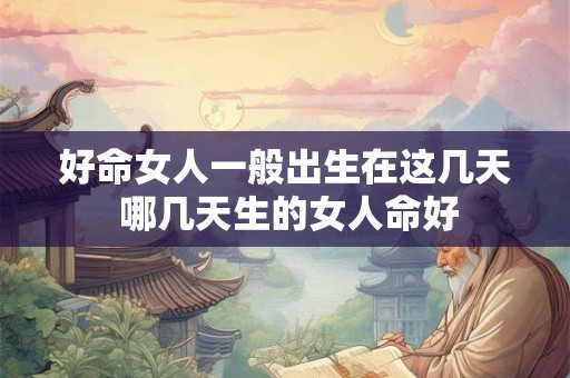 好命女人一般出生在这几天 哪几天生的女人命好