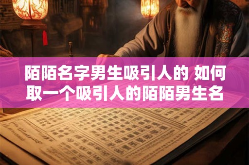 陌陌名字男生吸引人的 如何取一个吸引人的陌陌男生名字