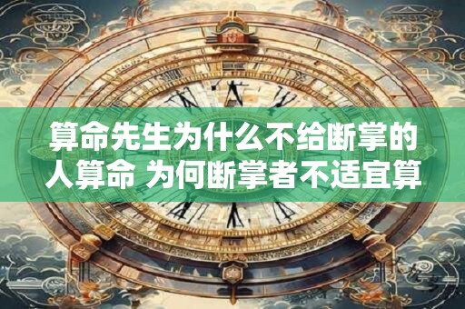 算命先生为什么不给断掌的人算命 为何断掌者不适宜算命