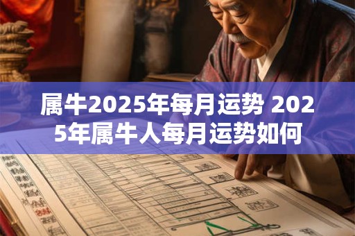 属牛2025年每月运势 2025年属牛人每月运势如何